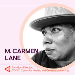 Photo of M. Carmen Lane a person with freckles and a light hat